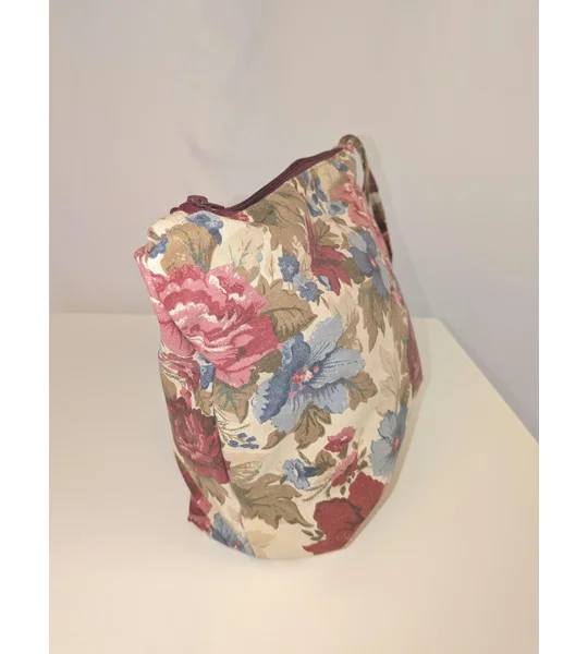 Cottage Core floral Print cosmetics Bag: Upcycled Boho Chic