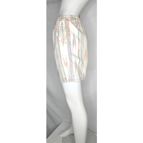 Striped Vintage Fabric Shorts - Size 10 Upcycled Summer Beachwear
