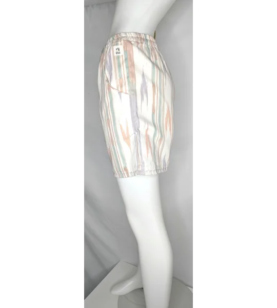 Striped Vintage Fabric Shorts - Size 10 Upcycled Summer Beachwear