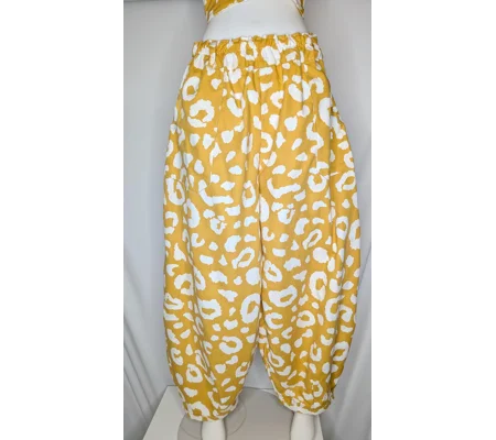 Reworked barrel Leg Trousers: Size 18 jungle sun
