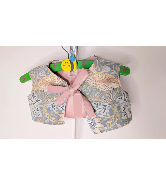 Vintage Style Child Waistcoat, Pink Lined, Cottage Core Kids Clothing (18-24m)