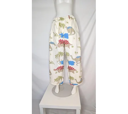 Reworked barrel Leg Trousers: Size 16 dinosaur delights