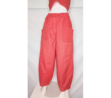 Reworked barrel Leg Trousers: Size 16, hotty spotty