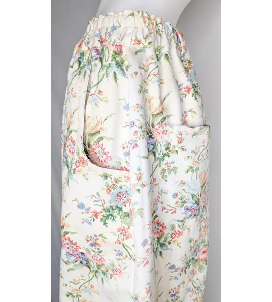 Reworked barrel Leg Trousers: Size 16, antique blooms