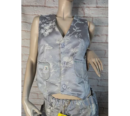 waistcoat size s / 12, silver grey embroidered.