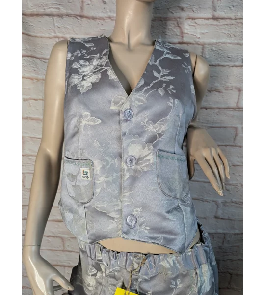 waistcoat size s / 12, silver grey embroidered.