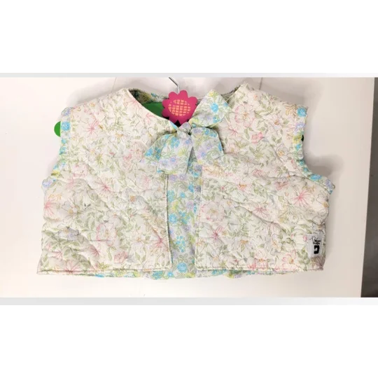 Handmade Quilted Child Waistcoat, Floral Ditsy Cotton, Cottage Core Style (2-3yrs)