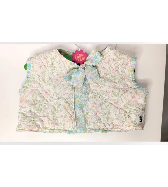 Handmade Quilted Child Waistcoat, Floral Ditsy Cotton, Cottage Core Style (2-3yrs)