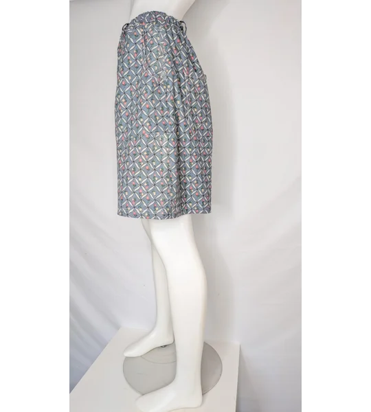 Shorts: size 12, geometric latticework with ditsy buds
