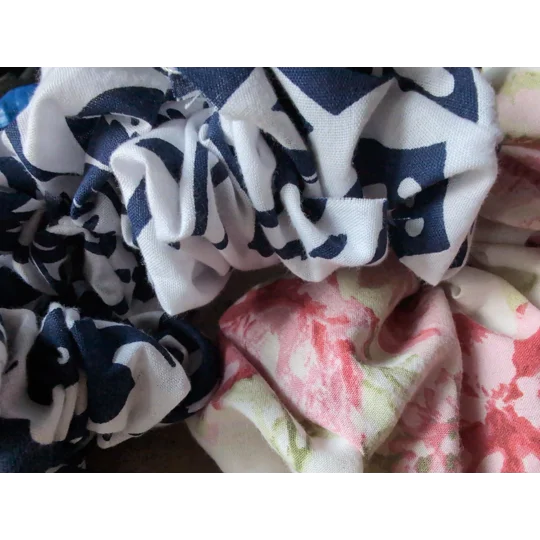 Handmade Scrunchie and hair tie Bundle: Sustainable Fabric Hair Ties - Surprise Mix