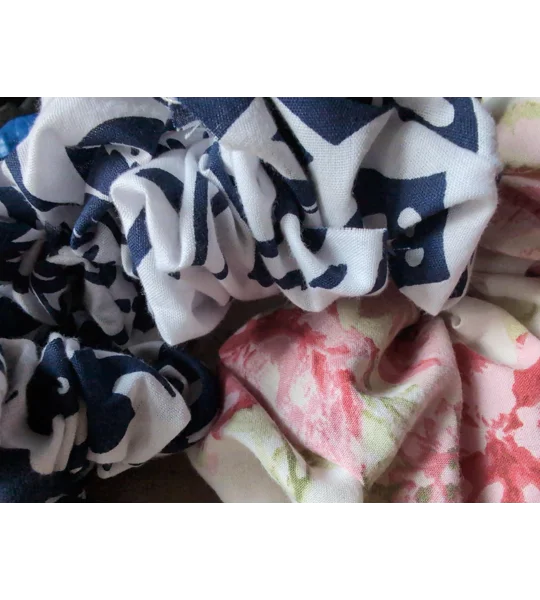 Handmade Scrunchie and hair tie Bundle: Sustainable Fabric Hair Ties - Surprise Mix