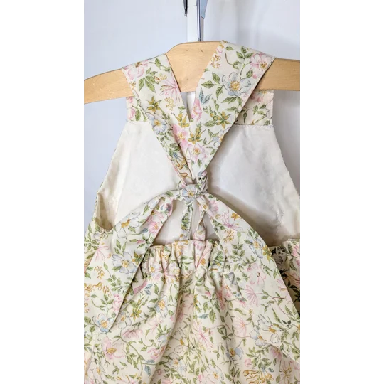 Floral cottage Baby Dungarees, Upcycled Kids Overalls (18-24m)