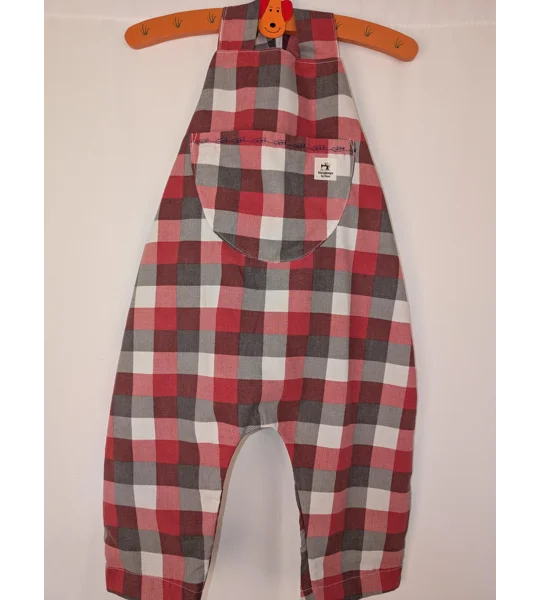 Checkered toddler dungarees,(2-3y) sustainable children's gift.