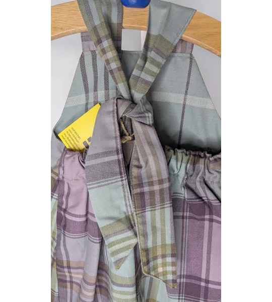 Baby Dungarees age 6-9m lavender check