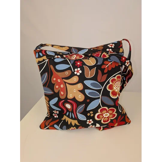 Unique shoulder Bag:forest flower print large parcel bag.