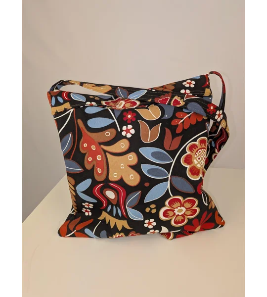 Unique shoulder Bag:forest flower print large parcel bag.