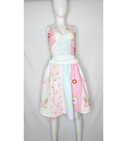 Ditsy summer two piece skirt outfit 16 candy butterfly