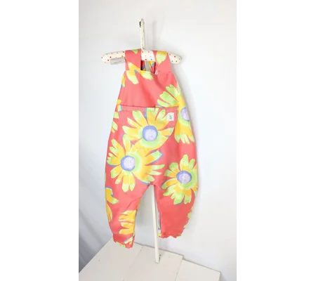 Baby dungarees age 12-18m, coral floral
