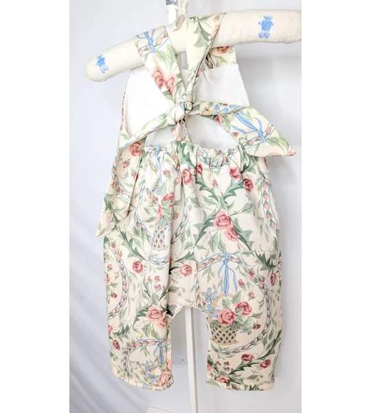 Floral cottage boutique Baby Dungarees, Upcycled Kids Overalls (9-12m)