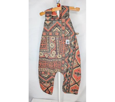 Toddler Dungarees,Aztec nostalgia (12-18m) sustainable children's gift.