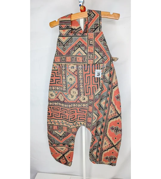 Toddler Dungarees,Aztec nostalgia (12-18m) sustainable children's gift.