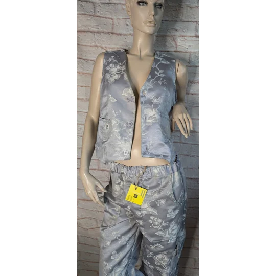 waistcoat size s / 12, silver grey embroidered.