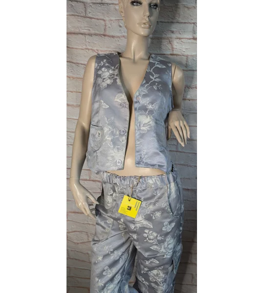 waistcoat size s / 12, silver grey embroidered.
