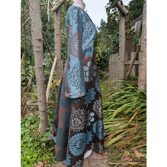 Handmade Floral Maxi Dress: Upcycled Vintage Style, Size 10