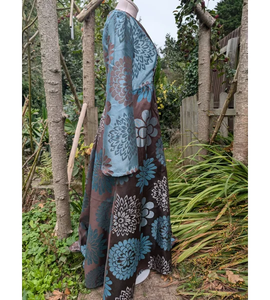 Handmade Floral Maxi Dress: Upcycled Vintage Style, Size 10