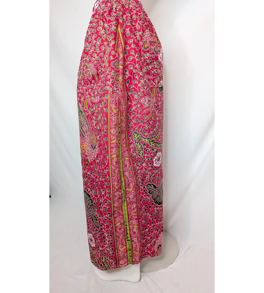 Cotton wide Leg Palazzo Trousers: Size 18 , fushia ethnic peacock