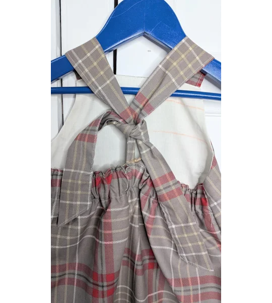 Kids Dungarees, preppy red check, Toddler (3-4 years)