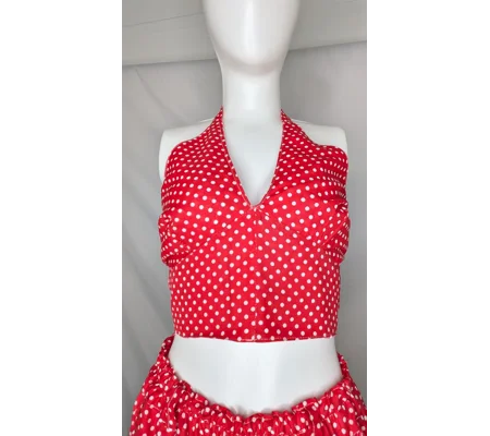 Reversible Cropped Halter Top: hotty spotty