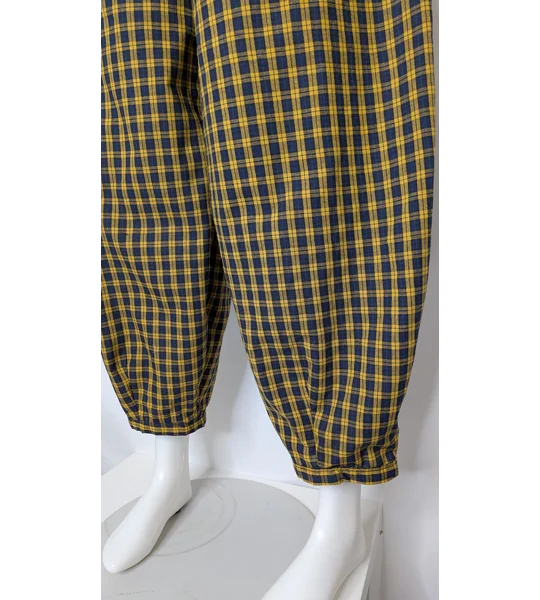 Reworked barrel Leg Trousers: Size 14 yellow check this out