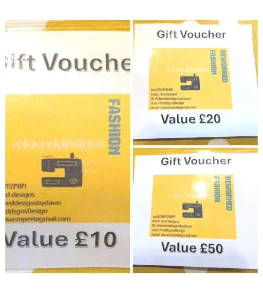 Reloved Designs Fashion Voucher, Reworked Clothing Gift Card