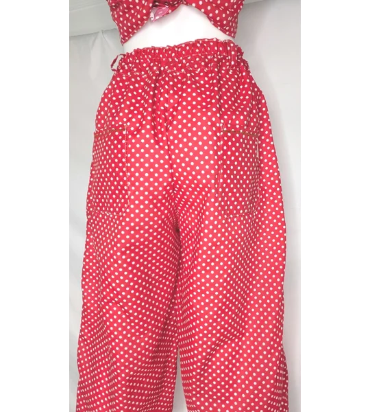 Reworked barrel Leg Trousers: Size 16, hotty spotty