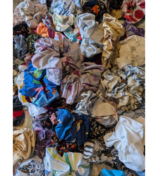 Handmade Scrunchie and hair tie Bundle: Sustainable Fabric Hair Ties - Surprise Mix