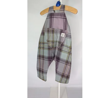 Baby Dungarees age 6-9m lavender check