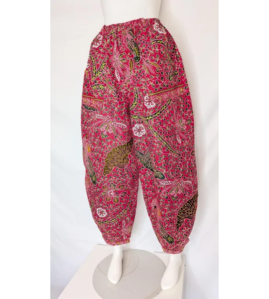 barrel Leg Trousers: Size 14 pink ethnic