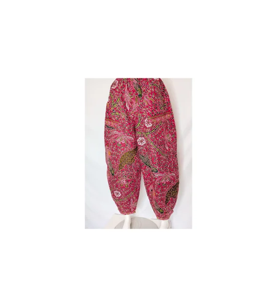 barrel Leg Trousers: Size 14 pink ethnic