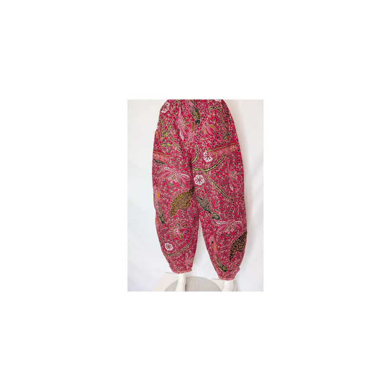 barrel Leg Trousers: Size 14 pink ethnic