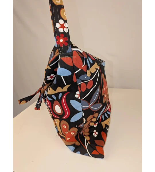 Unique shoulder Bag:forest flower print large parcel bag.