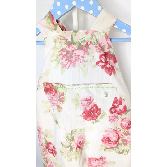 Child dungarees, romper, age 2-3yrs, kitch rose