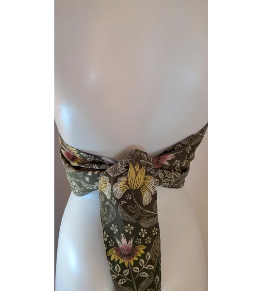 Reversible Cropped Halter Top: check and william Tie Back