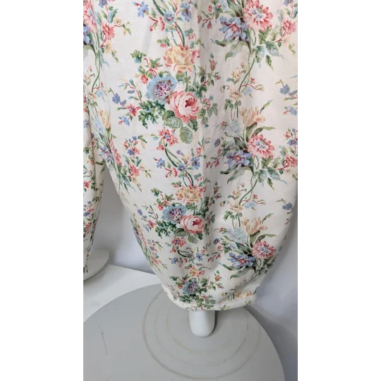 Reworked barrel Leg Trousers: Size 16, antique blooms