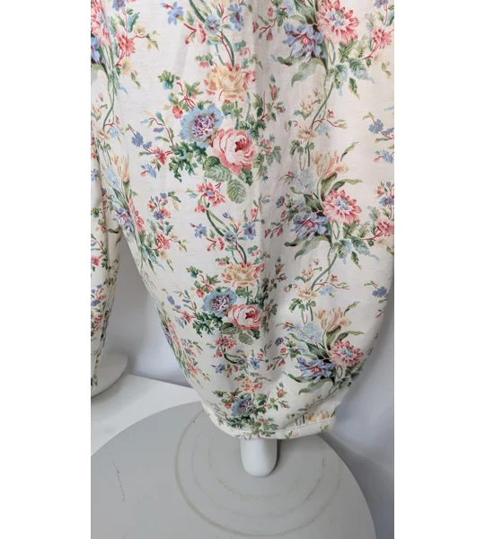 Reworked barrel Leg Trousers: Size 16, antique blooms