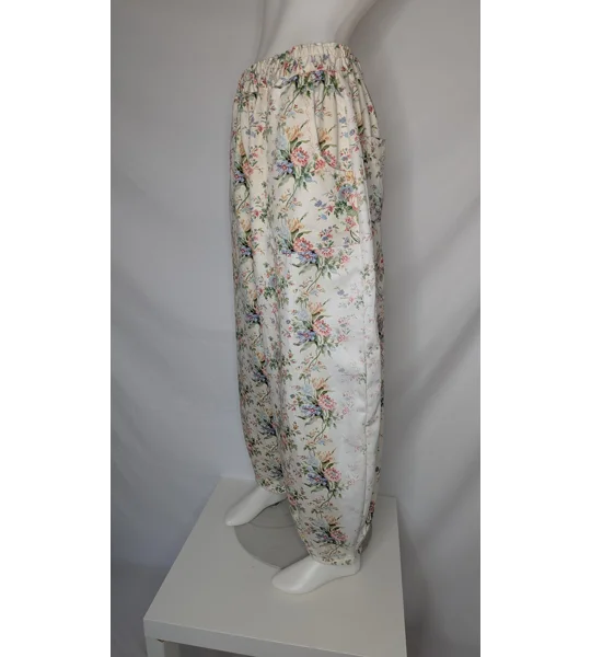 Reworked barrel Leg Trousers: Size 16, antique blooms
