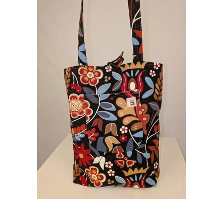 Handmade forest floral Tote Bag: Large Fabric Shopper