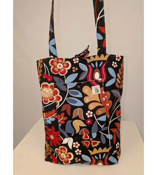 Handmade forest floral Tote Bag: Large Fabric Shopper