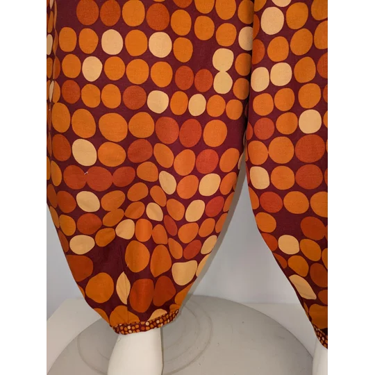 Reworked barrel Leg Trousers: Size 16, warm orange spots