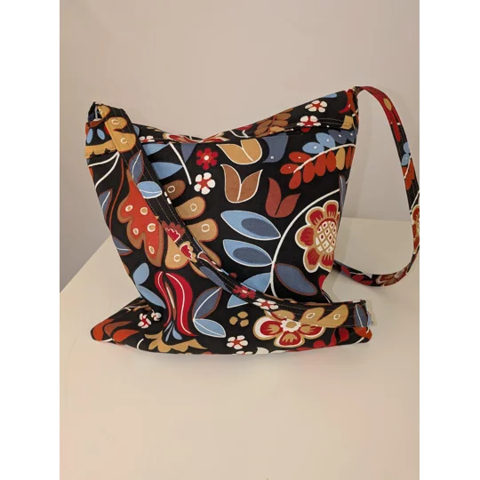 Unique shoulder Bag:forest flower print large parcel bag.